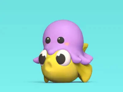 Fish Octopus Hat 3D print model