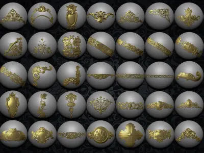 267 4K Ornament Brush Vol2  Low-poly 3D model