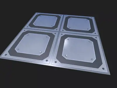 Scifi floor Low-poly 3D model