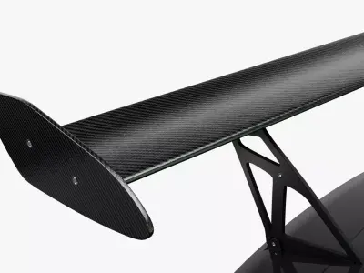 Car Spoiler Carbon Fiber Low-poly 3D model