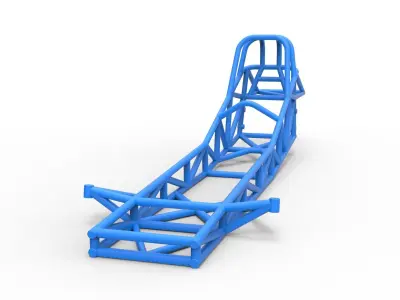 Frame of Vintage Funny Car Scale 1 to 25 3D print model