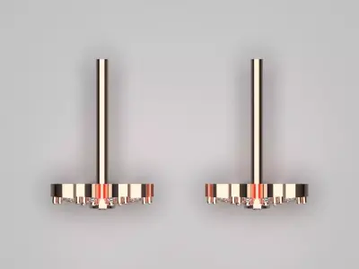 Rose Gold Diamond Flower Stud stl Earrings Model je0117 3D print model