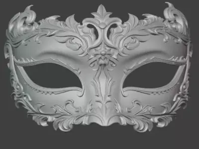 Luxury Venetian Masquerade Mask Ornate Dual Color 3D print model