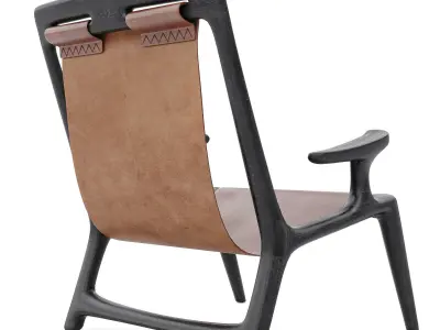 Fernweh Woodworking Sling chair Charcoal ash leather  3D model