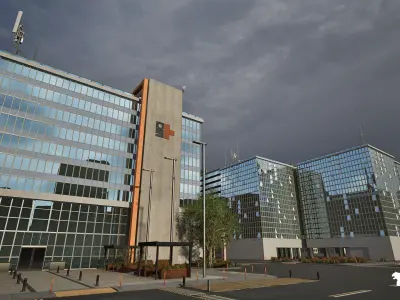 Modern Hospital Environment Low-poly 3D model