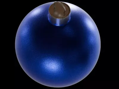 Blue Christmas Ornament Ball 3D Model - Decorative Bauble 3D model