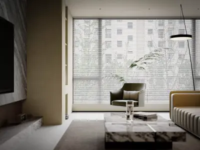 Modern living room dining room interior scenes  3D model