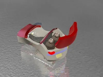 Electrical Sleigh for Santa Free 3D model