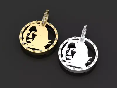 custom portrait gold pendant  3d printable model  3D print model