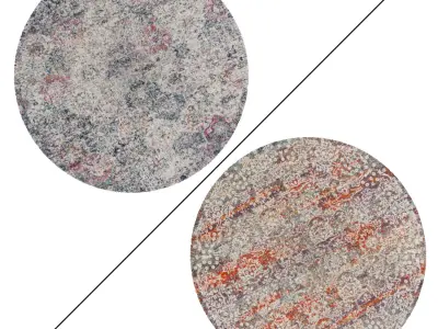 Round Rug Set 148 3D model