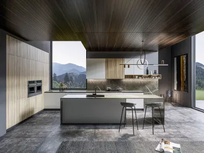 Kitchen fully parametric  Resizable manufacturable  0021 3D model