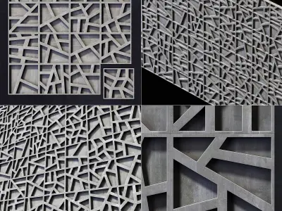 Tile concrete angle line n5 3D model