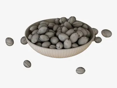 Plums in a vase 3D model