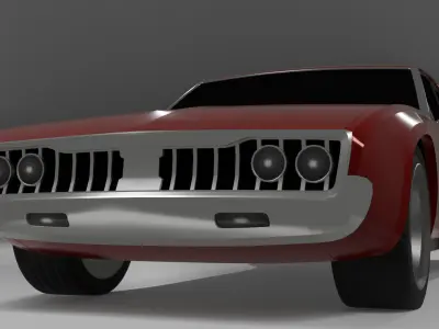 Generic late 60s muscle car Low-poly 3D model