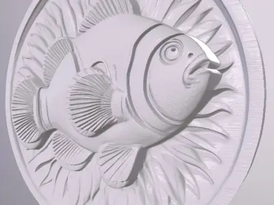 Clown Fish 4 basrelief for 3D printing 3D print model