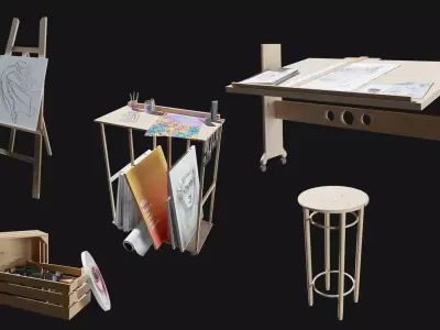Art Studio asset pack 3D model