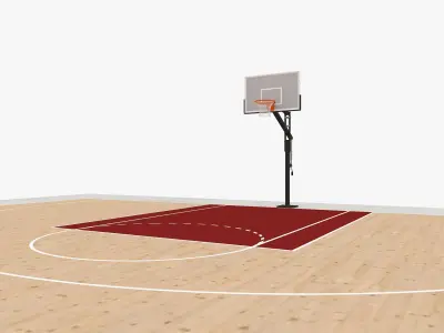 basketball court Low-poly 3D model