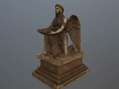 Angel  Statue Low-poly 3D model