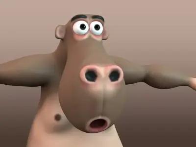 Cartoon Monkey Character Low-poly 3D model