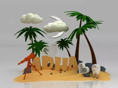 Eid Al adha Island Decoration 3D model