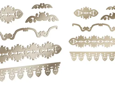 Set of decorative elements 3D model