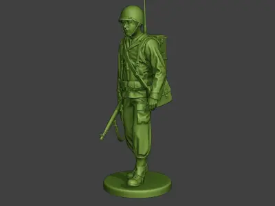 American engineer soldier ww2 walk A9 3D print model