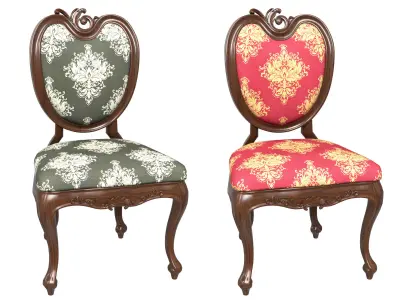 Classic carved chair 05 3D model