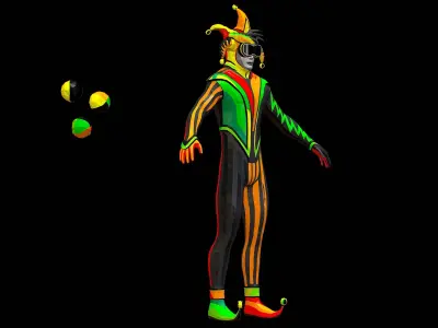 Body of a Stylized Joker Low-poly 3D model