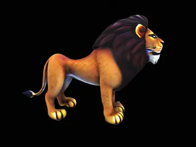 stylized lion 3D model
