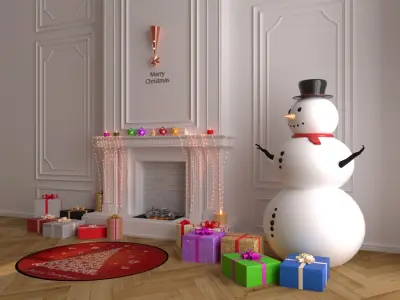 Christmas Fireplace 2 3D model