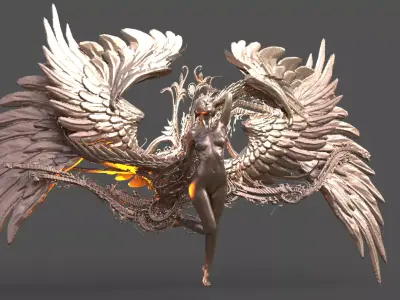 Crescent Time sculpture 3D model