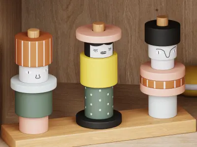 Dollhouse Berndt bookcase by Bloomingville 3D model