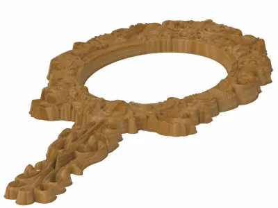 Carved picture frame STL 3D model 6