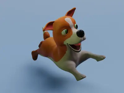 Cartoon Dog Model Low-poly 3D model