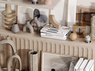 Set decorative 002 Low-poly 3D model