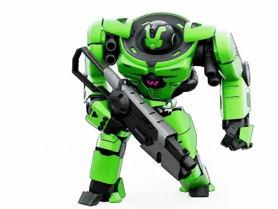 DOOM FIGHTER V-8  Rigged for Unreal Engine - Unity - MIXAMO 3D model