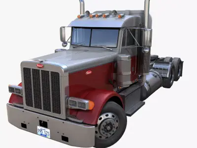 Peterbilt 379 daycab semitruck Low-poly 3D model