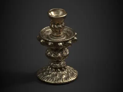 classic candlestick 3dprint  and low poly model PBR Low-poly 3D model