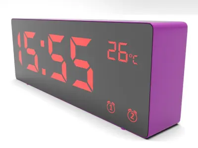 CLOCK PURPLE RED Low-poly 3D model