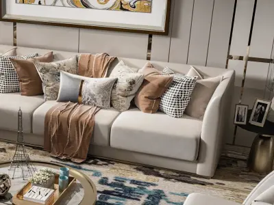 Sofa Table Combination Luxury Modern 3D model