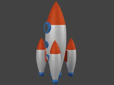 Cartoon Rocket 3D model