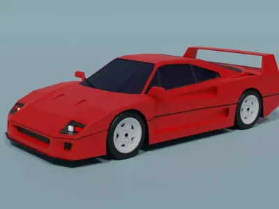 Ferrari F40 Low-poly 3D model