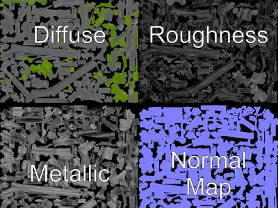 Wrought Iron Garden Arch Model Pack Low-poly 3D model