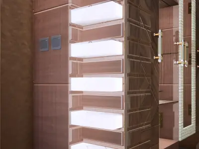 Floating Showcase Wardrobe Big 3D model