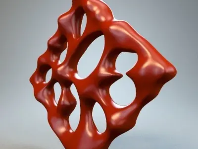 Space diamond statuette P 3D print model