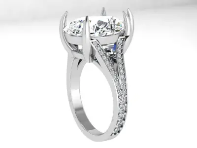 Pear Diamond Split Shank Ring 4677 3D print model