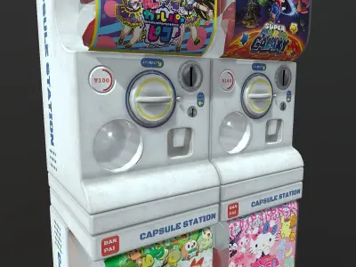 Gacha Capsule Machine Low-poly 3D model