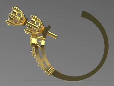 luxury diamond earring je0015 3D print model