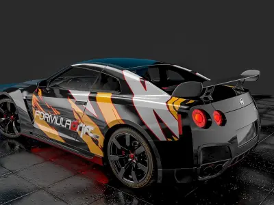 NISSAN GT- R RACE CAR Low-poly 3D model