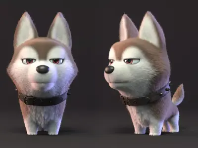 Cartoon cute puppy 3D model